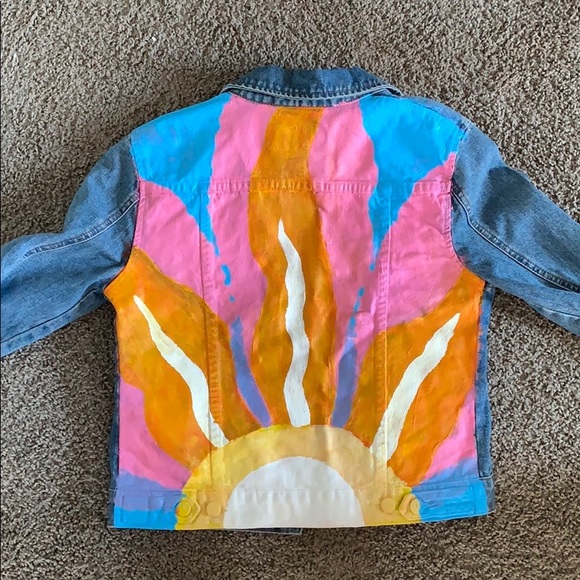Jackets & Blazers - Hand painted jean jacket